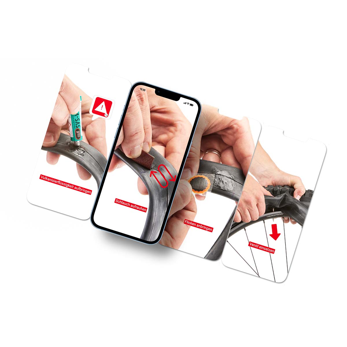 Stacked mobile digital product manual on iPhone